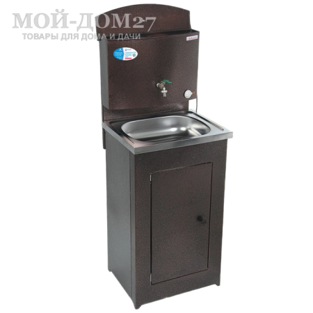 Умывальник с подогревом (Медь) нерж. мойка | Мой-Дом27 | Объем бака – 17 литров с нагревателем мощностью 1,25 кВт Время нагрева до 60 градусов – 30 минут<br>
 Материал умывальника – сталь толщиной 0,7 мм<br>
 Мойка – нержавеющая сталь<br>
 Кран – металлический<br>
Поставляется в разобранном виде, в коробке 80*54*20 см с ручками